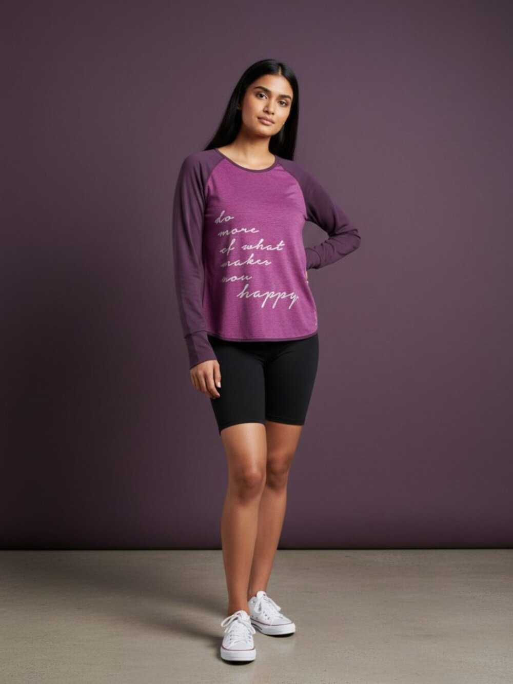 NWT Reebok Speedwick Purple Raglan Graphic Running Tee L